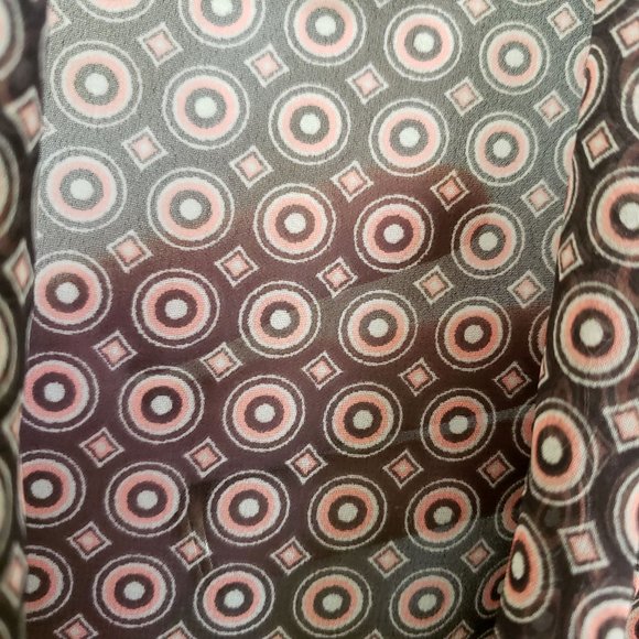 Ann Taylor Women's Copper Semi Sheer Button Down Tie Neck 0P Shirt Top Blouse - Picture 6 of 12